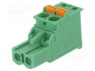 Pluggable terminal block; 5mm; ways: 2; angled 90°; plug; female PHOENIX CONTACT