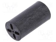 Spacer sleeve; LED; Øout: 6.5mm; ØLED: 5mm; L: 12.7mm; black; UL94V-0 