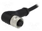 Plug; M12; PIN: 4; female; D code-Ethernet; IP65,IP67; 250V; 4A; 1m DEGSON ELECTRONICS