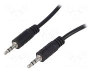 Cable; Jack 3.5mm 3pin plug,both sides; 10m; black LOGILINK