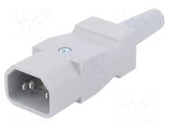 Connector: AC supply; plug; male; 10A; 250VAC; C14 (E); IEC 60320 SCHURTER