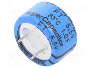 Supercapacitor; THT; 1F; 5.5VDC; -20÷80%; Body dim: Ø21.5x13mm KEMET