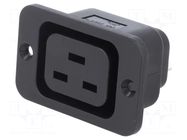 Connector: AC supply; socket; female; 10A; 250VAC; C19 (J) SCHURTER