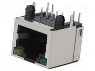 Socket; RJ45; PIN: 8; Cat: 5; shielded; Layout: 8p8c; THT; angled ENCITECH