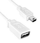 USB CORD, 2.0 A RCPT-MINI B PLUG, 19.7"