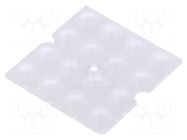 LED lens; square; plexiglass PMMA; transparent; Mounting: screw LEDIL