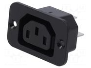 Connector: AC supply; socket; female; 10A; 250VAC; C13 (F) SCHURTER