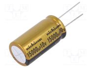 Capacitor: electrolytic; THT; 15000uF; 10VDC; Ø18x35.5mm; ±20% NICHICON