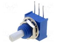 Potentiometer: shaft; single turn; 50kΩ; ±20%; 0.25W; linear; THT BOURNS