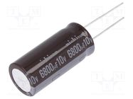 Capacitor: electrolytic; low ESR; THT; 6800uF; 10VDC; Ø16x35.5mm NICHICON