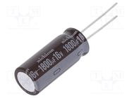 Capacitor: electrolytic; low ESR; THT; 1800uF; 16VDC; Ø12.5x30.5mm NICHICON