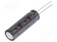 Capacitor: electrolytic; low ESR; THT; 2200uF; 25VDC; Ø12.5x40mm NICHICON