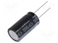 Capacitor: electrolytic; THT; 15000uF; 6.3VDC; Ø16x31.5mm; ±20% NICHICON