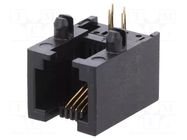 Connector: RJ11; socket; PIN: 4; Cat: 5; 6p4c; THT; angled ENCITECH