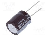 Capacitor: electrolytic; low ESR; THT; 2200uF; 16VDC; Ø16x20mm NICHICON