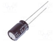 Capacitor: electrolytic; low ESR; THT; 68uF; 50VDC; Ø8x11.5mm; ±20% NICHICON