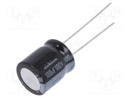 Capacitor: electrolytic; THT; 100uF; 100VDC; Ø12.5x15mm; Pitch: 5mm NICHICON