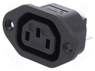 Connector: AC supply; socket; female; 10A; 250VAC; IEC 60320; 40mm SCHURTER