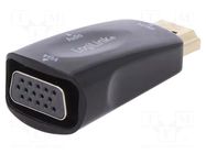 Converter; D-Sub 15pin HD socket,HDMI plug; black LOGILINK