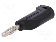 Plug; 4mm banana; 32A; 33VAC; 70VDC; black; Max.wire diam: 4mm SCHÜTZINGER