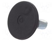 Foot; rigid,with screwdriver slot,with lever; Base dia: 30mm; M8 ELESA+GANTER