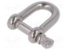 Dee shackle; acid resistant steel A4; for rope; 10mm KRAFTBERG