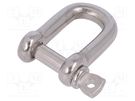 Dee shackle; acid resistant steel A4; for rope; 4mm KRAFTBERG