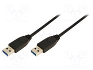Cable; USB 3.0; USB A plug,both sides; nickel plated; 3m; black LOGILINK
