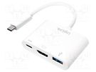 Adapter; Power Delivery (PD),USB 3.0; 140mm; white; white LOGILINK