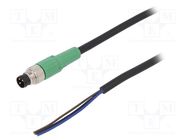 Connection lead; M8; PIN: 3; straight; 10m; plug; 250VAC; 4A; PVC PHOENIX CONTACT