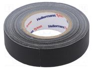Tape: textile; W: 19mm; L: 10m; Thk: 0.31mm; black; 64N/cm; 10%; rubber HELLERMANNTYTON