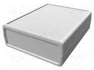 Enclosure: with panel; 1593; X: 77mm; Y: 95mm; Z: 30mm; ABS; grey HAMMOND