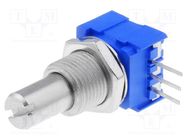 Potentiometer: shaft; THT; 500mW; 10kΩ; ±20%; 290°; for PCB; IP64 BOURNS