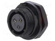 Connector: circular; socket; female; PIN: 3; IP68; SP17; 10A; 500V WEIPU