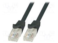 Patch cord; U/UTP; 6; stranded; CCA; PVC; black; 1.5m; 24AWG LOGILINK