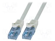 Patch cord; U/UTP; 6a; stranded; CCA; PVC; grey; 5m; 26AWG LOGILINK