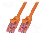 Patch cord; U/UTP; 6; stranded; Cu; LSZH; orange; 5m; RJ45 plug LOGILINK