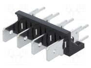 Terminal: spade terminal strip; 6.3mm; THT; 250V; straight; ways: 4 XINYA