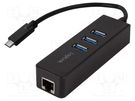 USB to Fast Ethernet adapter with USB hub; USB 3.0 LOGILINK