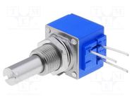 Potentiometer: shaft; single turn; 10kΩ; 2W; ±10%; 6.35mm; linear BOURNS