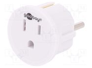 Adapter; Plug: with earthing; Input: EU; Out: JAPAN,USA Goobay