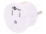 Adapter; Plug: with earthing; Colour: white GOOBAY