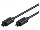 Cable; Toslink plug,both sides; 3m; Øcable: 5mm Goobay