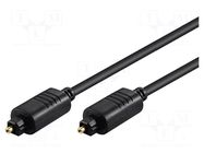 Cable; Toslink plug,both sides; 1m; Øcable: 5mm Goobay