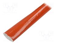 Insulating tube; fiberglass; brick red; -60÷250°C; Øint: 22mm FAVIER