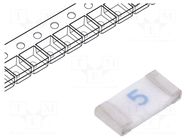 Fuse: fuse; quick blow; 5A; 125VAC; 63VDC; SMD; ceramic; C1F; 1206 BEL FUSE