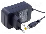 Power supply: switching; mains,plug-in; 5VDC; 3A; 15W; Out: 5,5/2,1 LVSUN