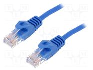 Patch cord; U/UTP; 5e; stranded; CCA; PVC; blue; 1.5m; 26AWG LOGILINK