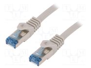 Patch cord; S/FTP; 6a; stranded; Cu; LSZH; grey; 15m; 26AWG LOGILINK