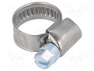 Worm gear clamp; W: 9mm; Clamping: 10÷16mm; chrome steel AISI 430 